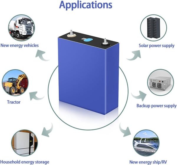 3.2V 300Ah EVE 304Ah LiFePO4 Battery Cell  Grade A Lithium Iron Phosphate Deep Cycle, Power Supply for RV, Boat, Golf Cart, Motor, UPS, Fish Finder, Lawn Mower, Off Grid, Solar Systems - Image 3