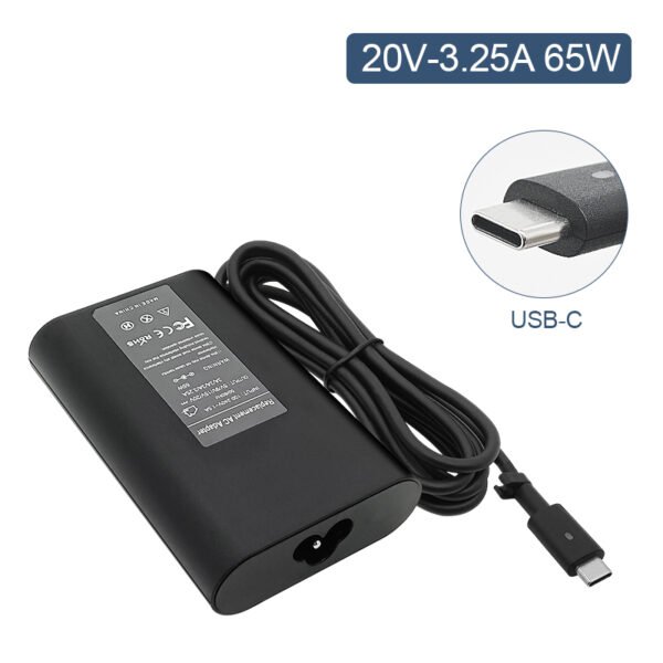 65W Type-C AC Charger for Dell xps 13 9360 xps 13 9365 2in1 xps 13 9315 xps 9320 Latitude 5420 5290 5480 5491 5495 5520 5530 5580 5590 5591 7280 7290 Power Adapter Supply Cord