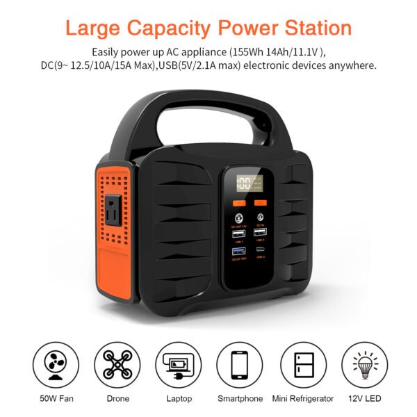 Portable Power Storage with  LiFePO4 Battery USB-C PD 100W Fast Charging for Camping, Home Use - Image 5