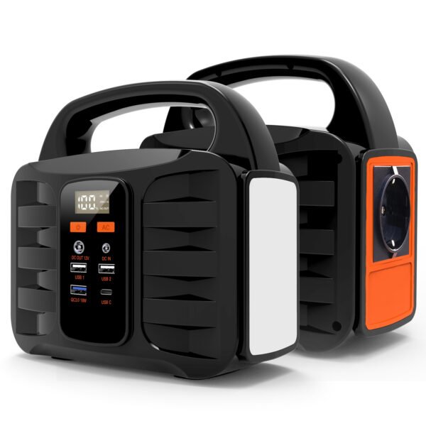 Portable Power Storage with  LiFePO4 Battery USB-C PD 100W Fast Charging for Camping, Home Use
