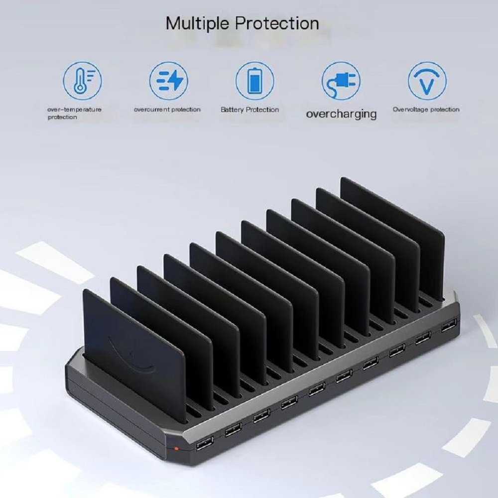 60W 10port Charging Station Device Organizer Charging Dock for iPhone, Android, iPad,Tablets & More - Image 5