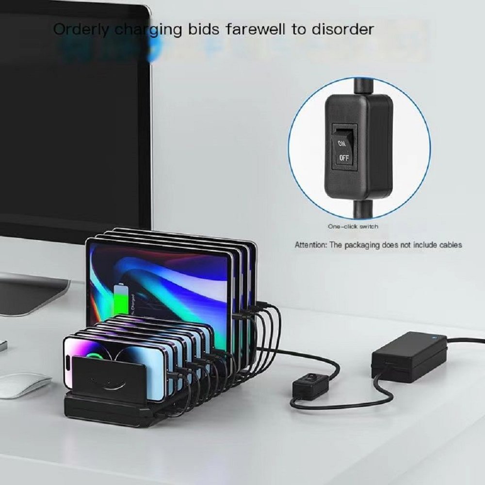 60W 10port Charging Station Device Organizer Charging Dock for iPhone, Android, iPad,Tablets & More - Image 4